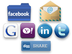 share via e-mail, Facebook, Digg, Google