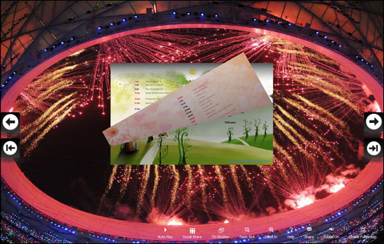 fireworks over the Olympics venue